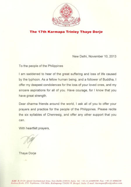 Letter Philippines November 2013