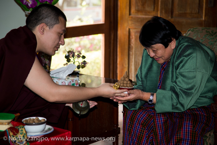 His Holiness the 17th Gyalwa Karmapa visits Her Royal Highness Ashi Choki Wangmo Wangchuck in Bhutan