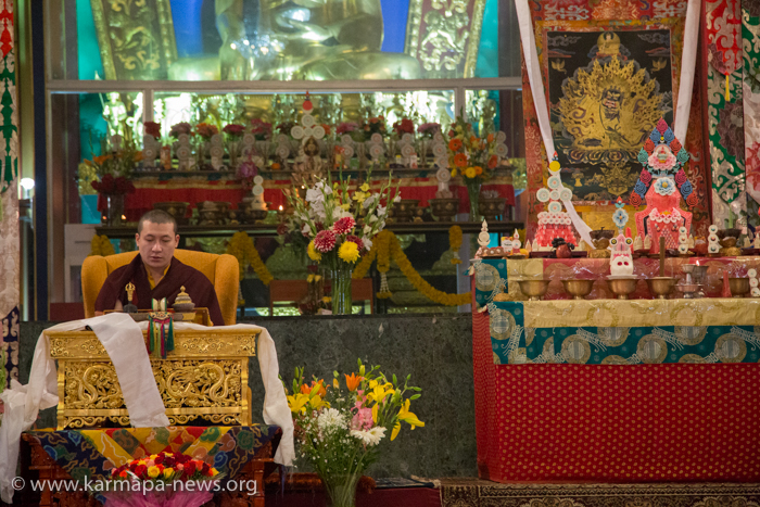 His Holiness Gyalwa Karmapa joined Mahakala Puja during Losar ce