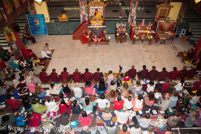 His Holiness the 17th Karmapa transmits the empowerment of Namgy