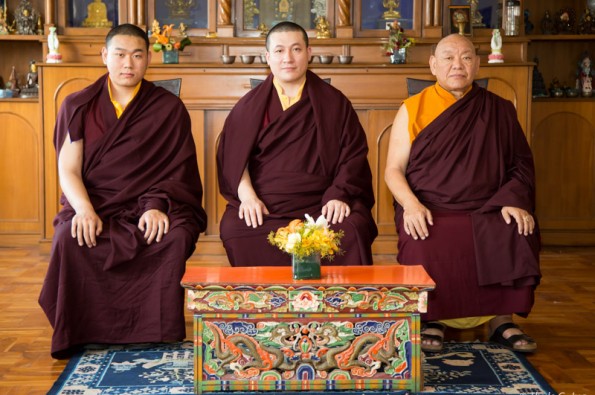 Portraits of Gyalwa Karmapa, Jamgon Kongtrul Rinpoche and Beru Khyentse Rinpoche