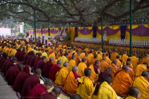 Lamas and monks under the Bodhi Tree