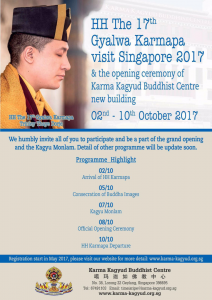 Karmapa in Singapore 2017 program