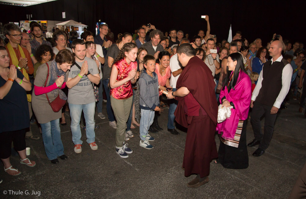 Gyalwa Karmapa comes with Sangjumla, his wife to the teaching