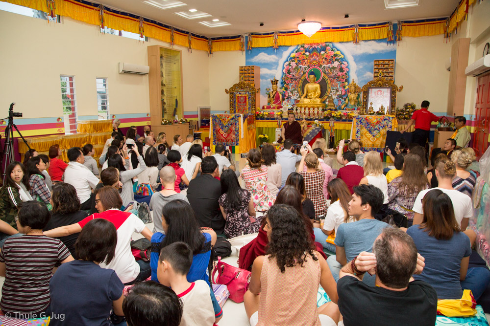 People come for blessing to His Holiness Gyalwa Karmapa. After the blessing Gyalwa Karmapa gave a teaching for 2 hours.