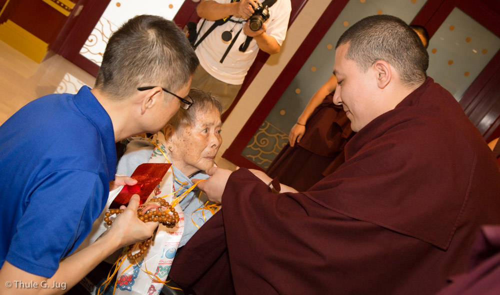 People from many countries come to receive a blessing from HH Gyalwa Karmapa