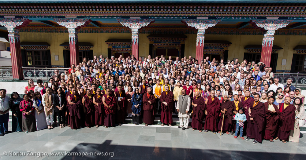 Thaye Dorje, His Holiness the 17th Gyalwa Karmapa, Jigme Rinpoche, Karmapa’s wife Sangyumla, Professor Sempa Dorje, Monastic Sangha of KIBI, and all participants of the Karmapa Public Course 2018