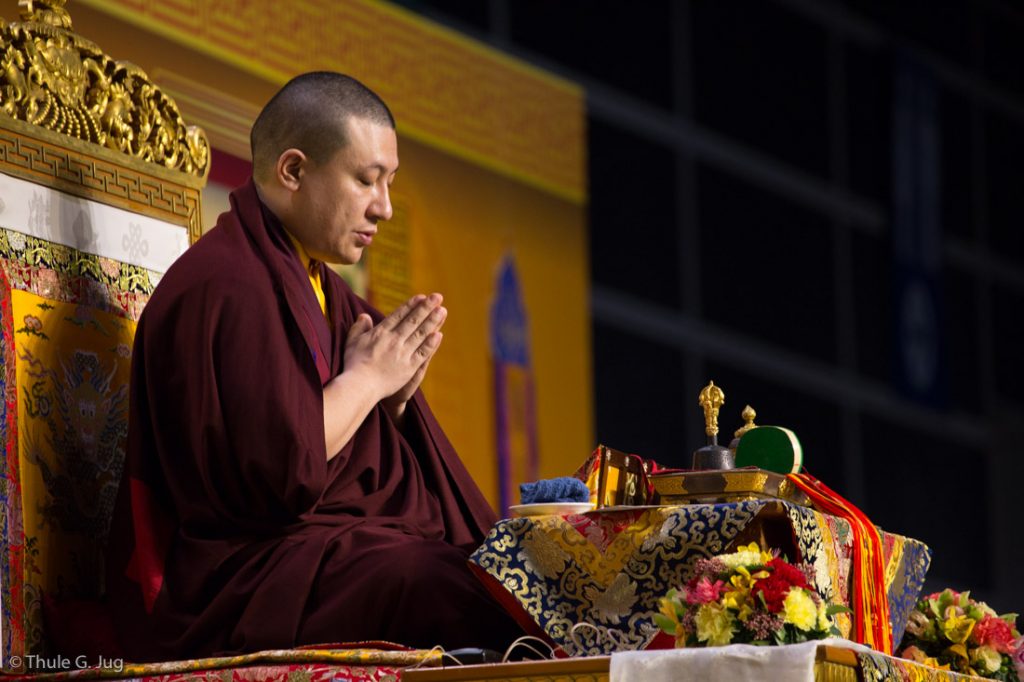 Thaye Dorje, His Holiness the 17th Gyalwa Karmapa, presides over a Kagyu Monlam in Hong Kong