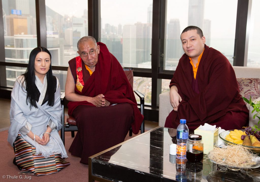 Thaye Dorje, His Holiness the 17th Gyalwa Karmapa, with Ado Rinpoche and Sangyumla